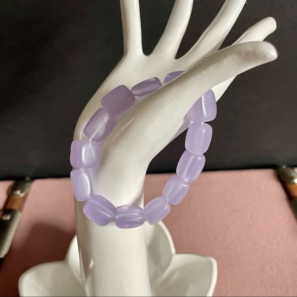 Natural Purple Agate Sugar Cube Hand Chain Light Purple Square Bracelet